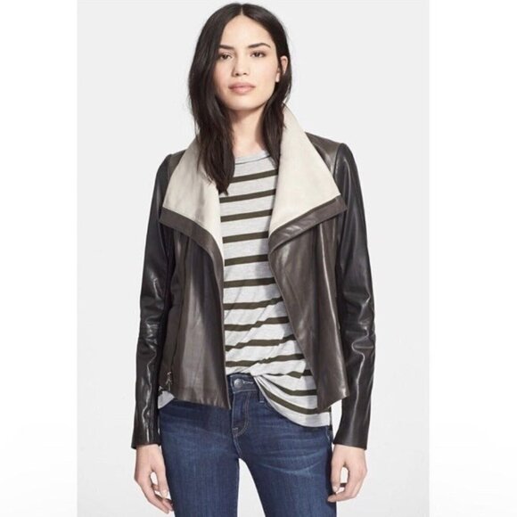 Vince Leather moto Jacket - Picture 1 of 11